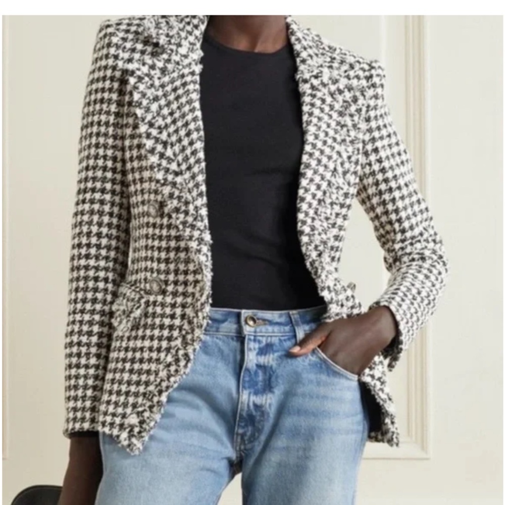 Veronica Beard Tweed Houndstooth Blazer Size 4